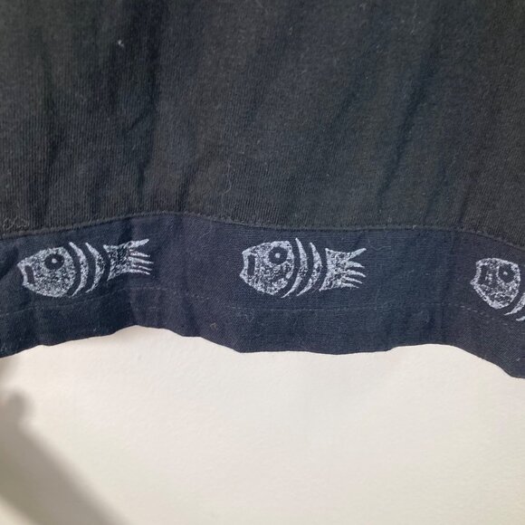 Womens Country Wear Button Front Patch Top Cats Fish Tree M NWT Cotton Linen Ble - Picture 12 of 13